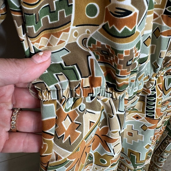 Vintage Brownstone Studio NY Abstract Western Shirt Dress Size 8 Made in USA - Picture 4 of 9